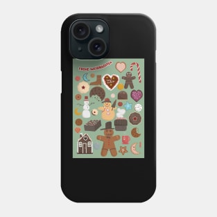 Cute Christmas Postcards - Cute Christmas Illustration - christmas cookies illustration Phone Case