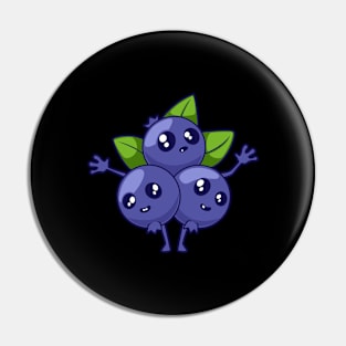 Kawaii cartoon blueberry Pin