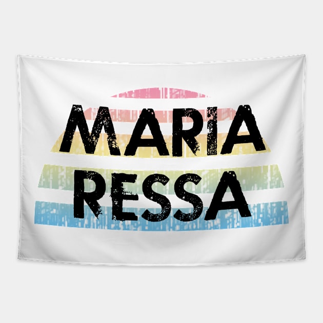 Maria Ressa. Journalism is not a crime. Fight for freedom of speech. Press freedom. Best journalist ever. Distressed vintage design. Tapestry by BlaiseDesign