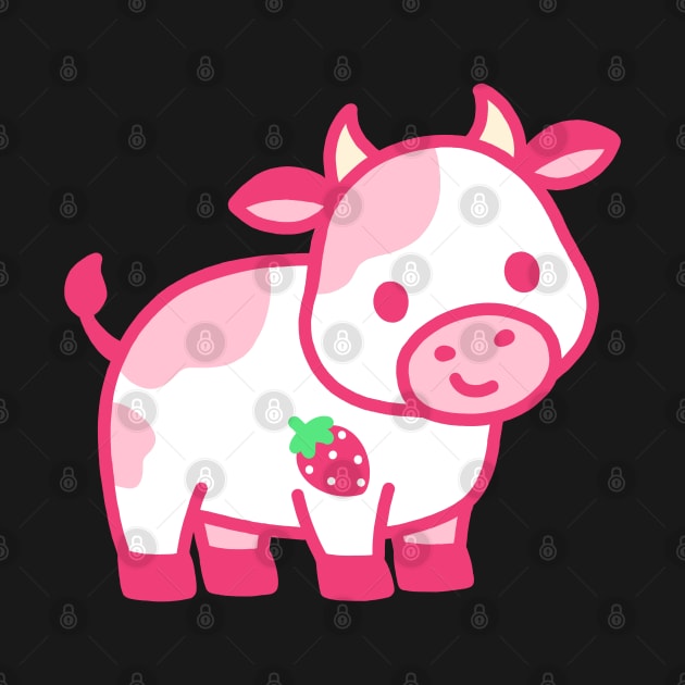 Strawberry Cow by littlemandyart