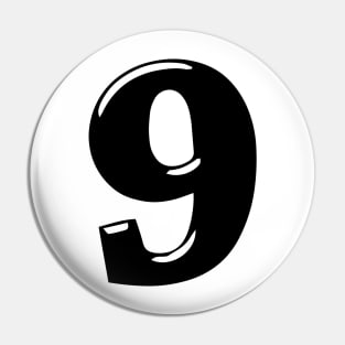 Number 9 in 3d font text style Pin