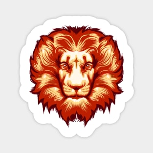 Zodiac Sign of Lion in Fire Circle Magnet