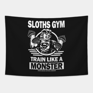 Sloths Gym, Train Like A Monster Tapestry