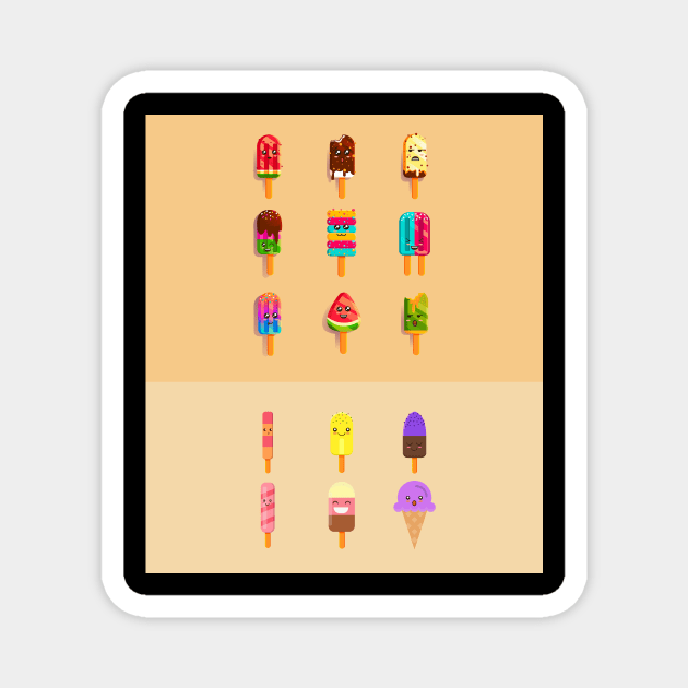 cute ice cream lovers Magnet by VijackStudio