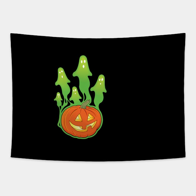 Haunted Pumpkin Tapestry by Assertive Shirts