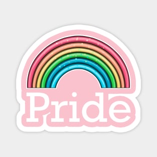 pride Rainbow (white text) Magnet