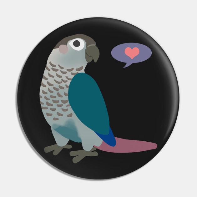 Turquoise Green Cheek Conure Pin by Psitta