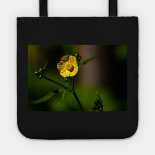 Closeup of a bright yellow buttercup Tote