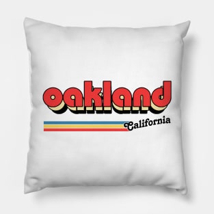 Oakland, CA \/\/\/\ Retro Typography Design Pillow