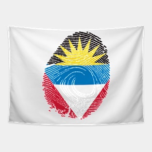 Flag of antigua barbuda in fingerprint Tapestry