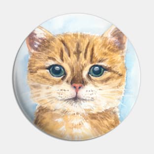 Yellow tabby cat Pin