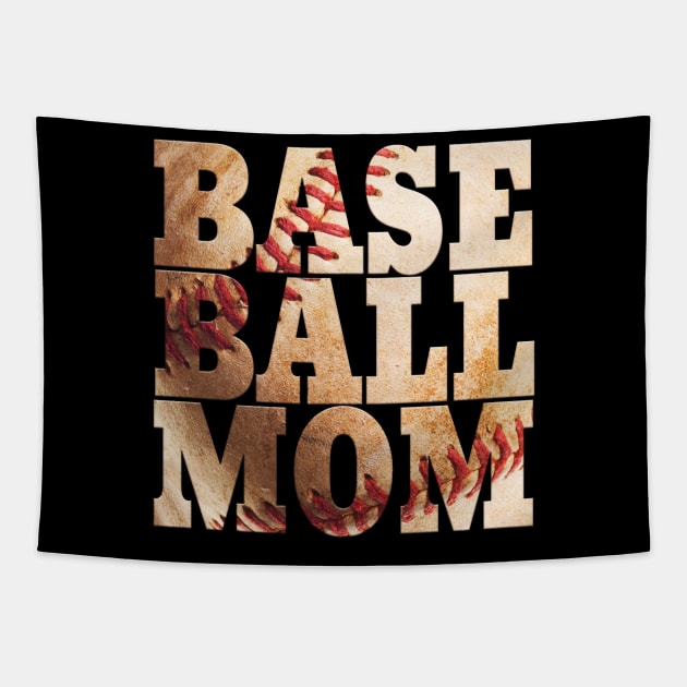 Baseball Mom baseball laces design Tapestry by TeeCreations