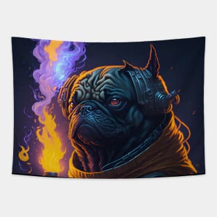 Pug's Fiery Rebellion Tapestry