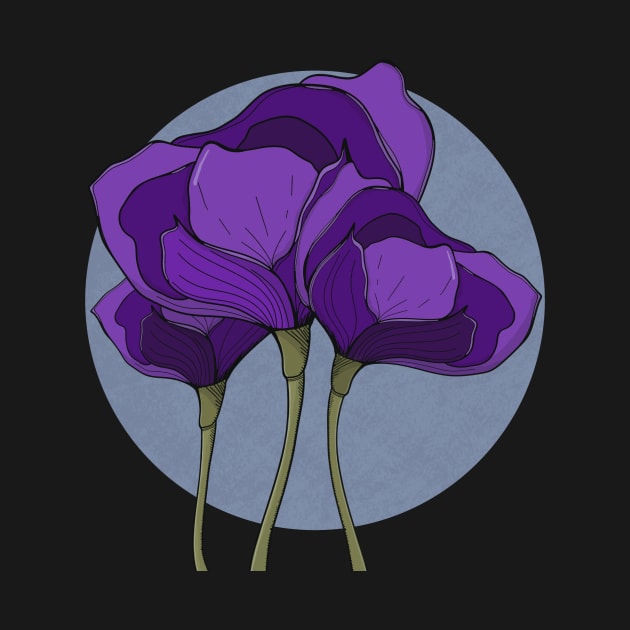 Vibrant Purple Flowers Plant Art by WalkSimplyArt