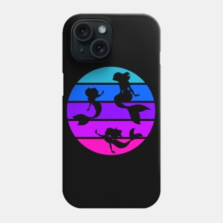 Mermaids Swimming in a Pink, Purple, and Blue Ocean Phone Case