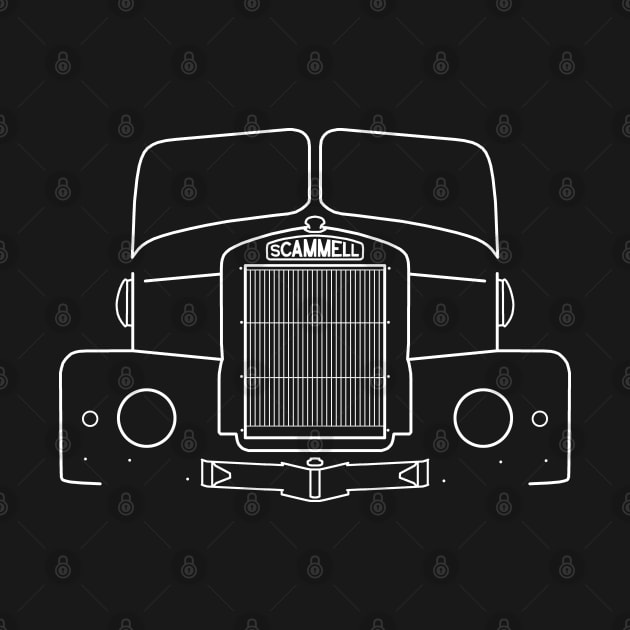 Scammell Highwayman classic 1960s lorry white outline graphic by soitwouldseem