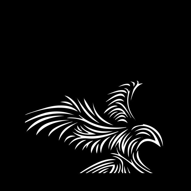 A Bird Flying Down and Landing - Black and White Design by Benny Merch Pearl