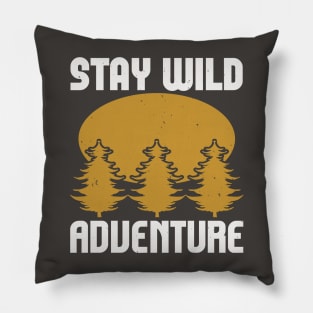 stay wild adventure Pillow