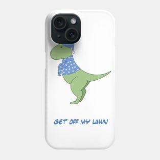 old grumpy trex in pjs yelling at the kids Phone Case