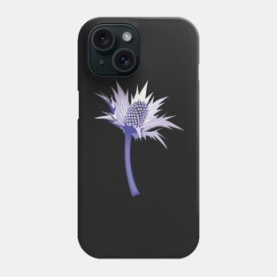 eryngium thistle chevron - violet on orange Phone Case