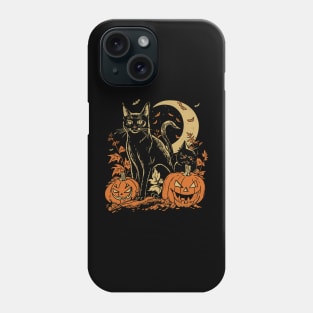 Vintage Halloween Black Cat Witch Retro Cute Super Cool Best Gift Phone Case