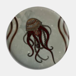 Elegant steampunk jellyfish Pin