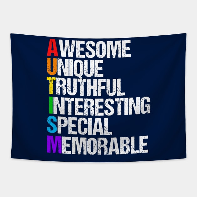 Awesome Autism Pride Tapestry by epiclovedesigns