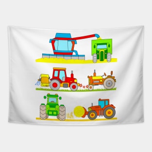 Combine Harvester Farm Machines Tapestry