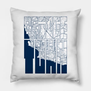 Bridgetown, Barbados City Map Typography - Coastal Pillow