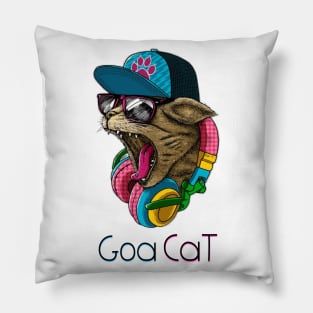 Goa cat - Catsondrugs.com - Techno Party Ibiza Rave Dance Underground Festival Spring Break  Berlin Good Vibes Trance Dance technofashion technomusic housemusic Pillow