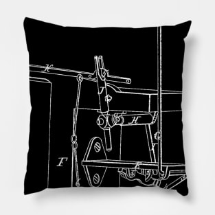 drawing attachment for spinning machine Vintage Patent Hand Drawing Pillow