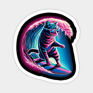 Funny Cat Surfing Gifts Funny Cat Surfer Magnet