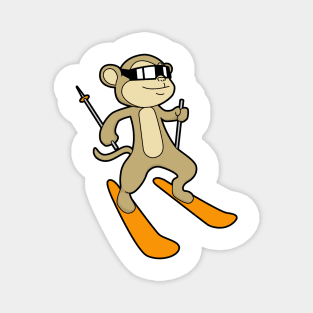 Monkey as Skier with Ski Magnet