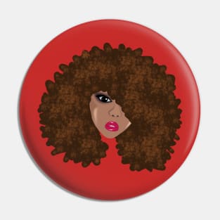 Natural Hair Big Brown Afro Pin