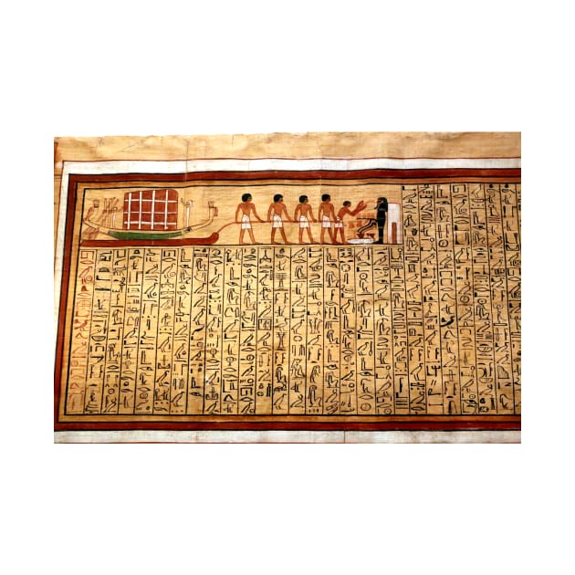 Hieroglyphics on papyrus by annalisa56