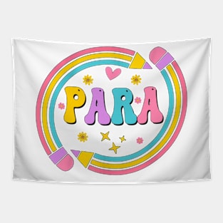 Colorful PARA Teacher - Paraprofessional Cute Pencil Tapestry