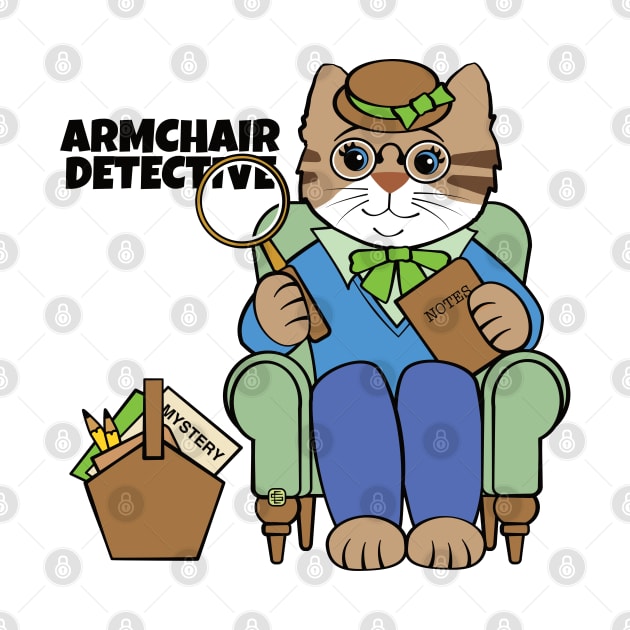 Armchair Detective Woman Cat by Sue Cervenka