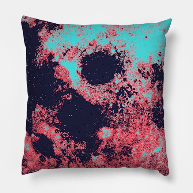 Pink blue moon Pillow by LiquidLine