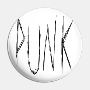 Dark and Gritty Punk Text Design Pin