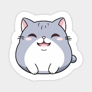 cute chunky gray cat Magnet