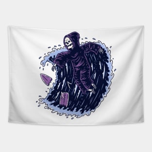 Grim Broken Surfboard Tapestry