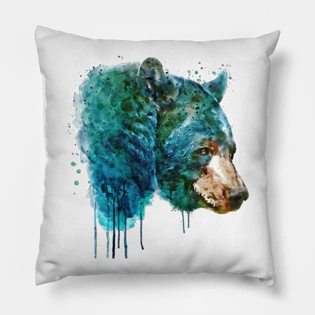 Bear Head Pillow by Marian Voicu