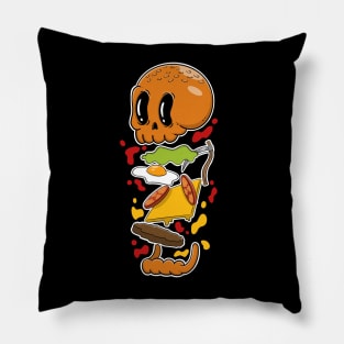 Skull Burger Pillow