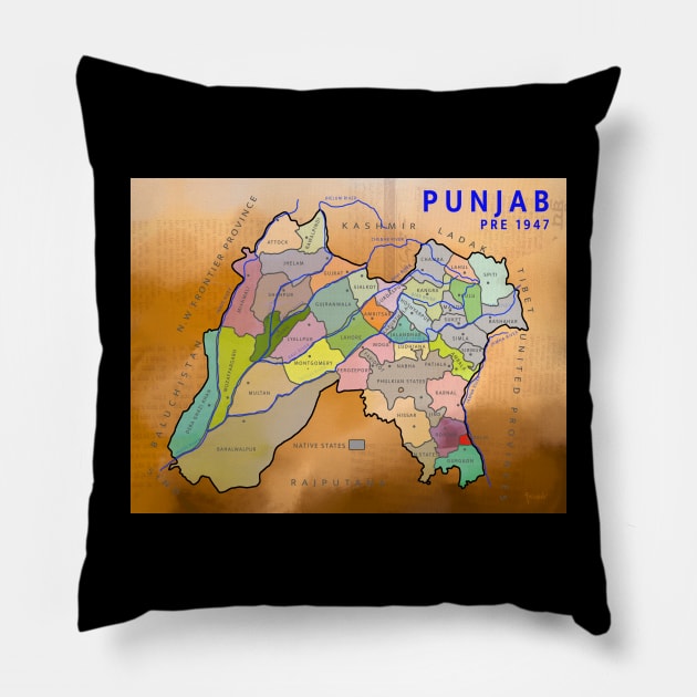 Punjab Pre Partition Pillow by sukhpalgrewal