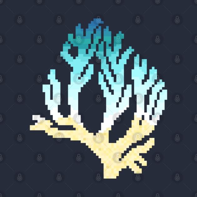 Modern Pixel Sea Coral by jofudachi