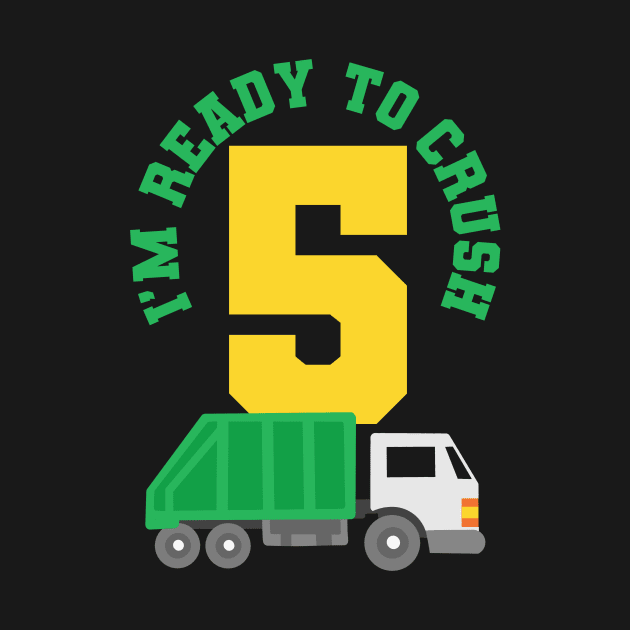 5th Birthday Garbage Truck Five Years Old by CreativeGiftShop