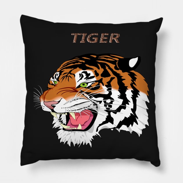 Sumatran Tiger T-Shirt Greatness tees  for all the Family Pillow by TeeRock