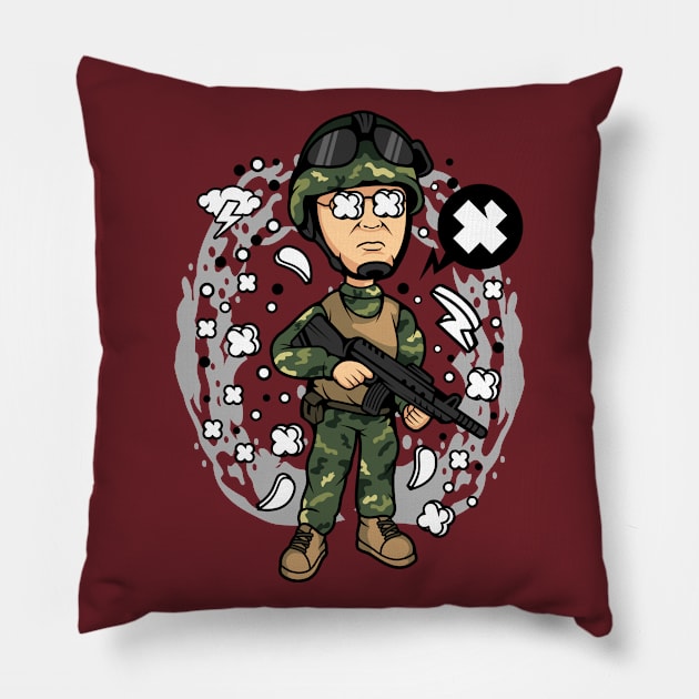 Military big head Pillow by Mako Design 