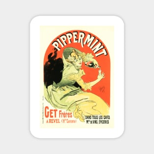 PIPPERMINT Mint Liqueur Aperitif Alcohol Beverage Jules Cheret Vintage French Magnet