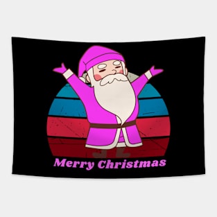 Retro Vintage Pink Santa Claus Tapestry